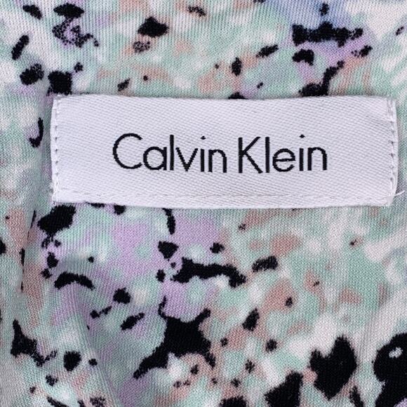 Calvin Klein Blouse Sleeveless Multicolor Print Key Hold on Back Pullover Size S - Picture 9 of 10